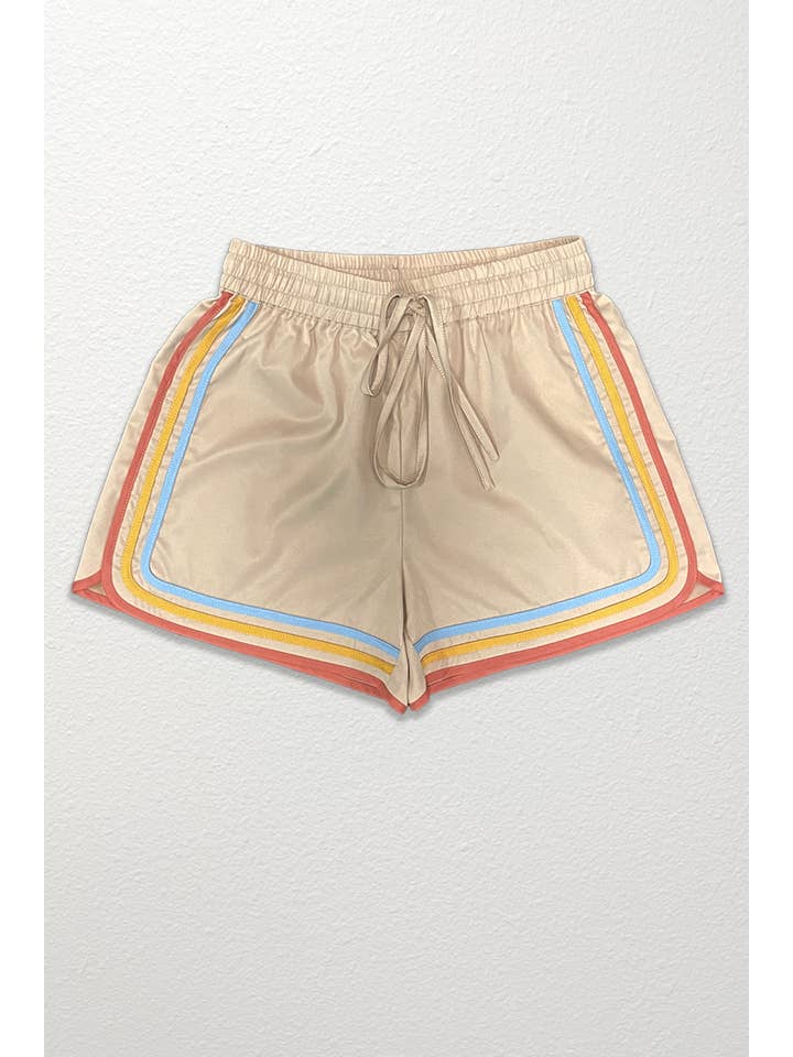 Mehrfarbig cremefarben Gestreifte Retro-Shorts für den Großhandel auf Faire4