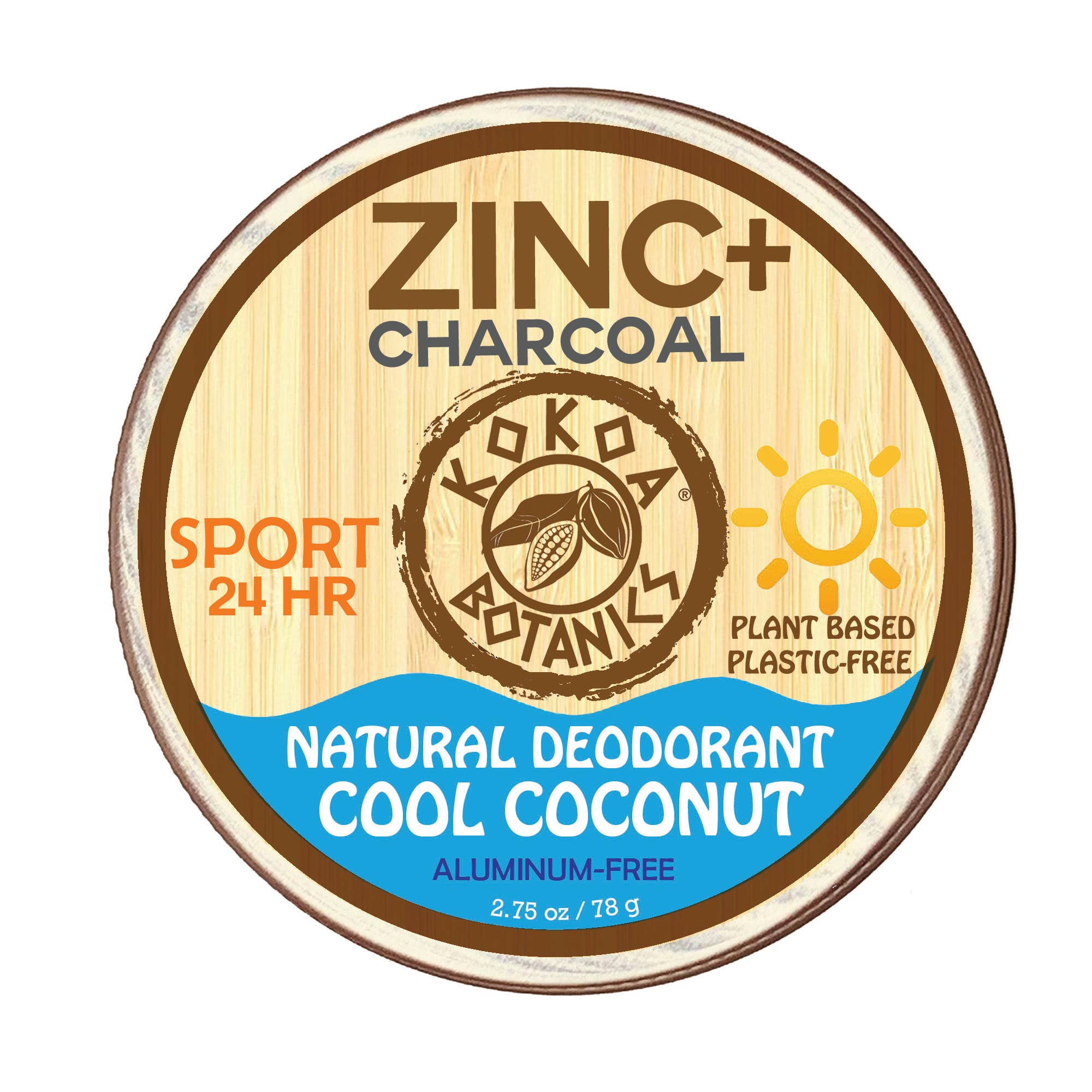Kokoa Botanics – Desodorizante - Unissexo por atacado – ZINC & CHARCOAL Sport - Desodorante Natural - Cool Coconut1