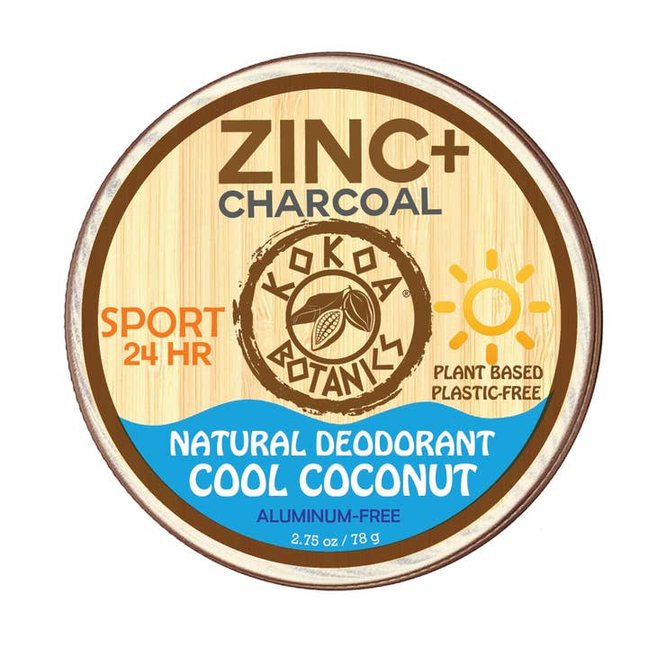 Kokoa Botanics – Desodorizante - Unissexo por atacado – ZINC & CHARCOAL Sport - Desodorante Natural - Cool Coconut1