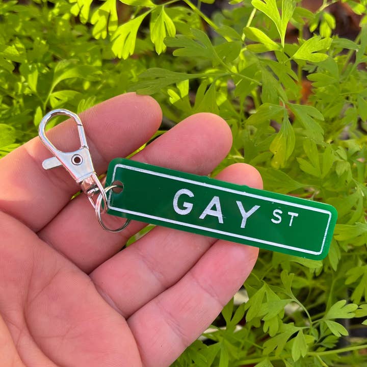 Gay Street Keychain for wholesale by The Spooky Haus