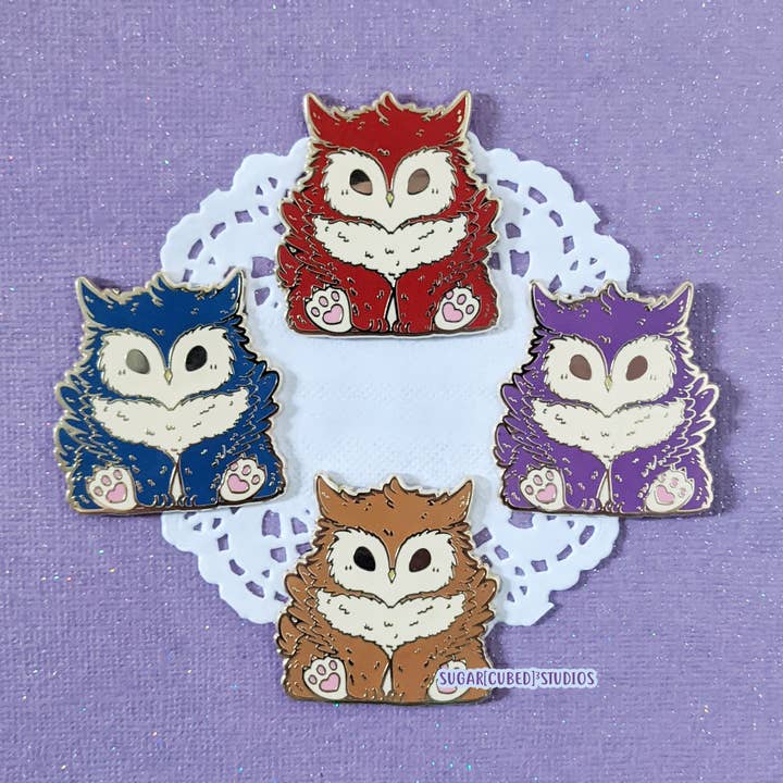 Sugar Cubed Studios - Wholesale Lapel Pin/Button - Chubby Owlbear Enamel Pin0