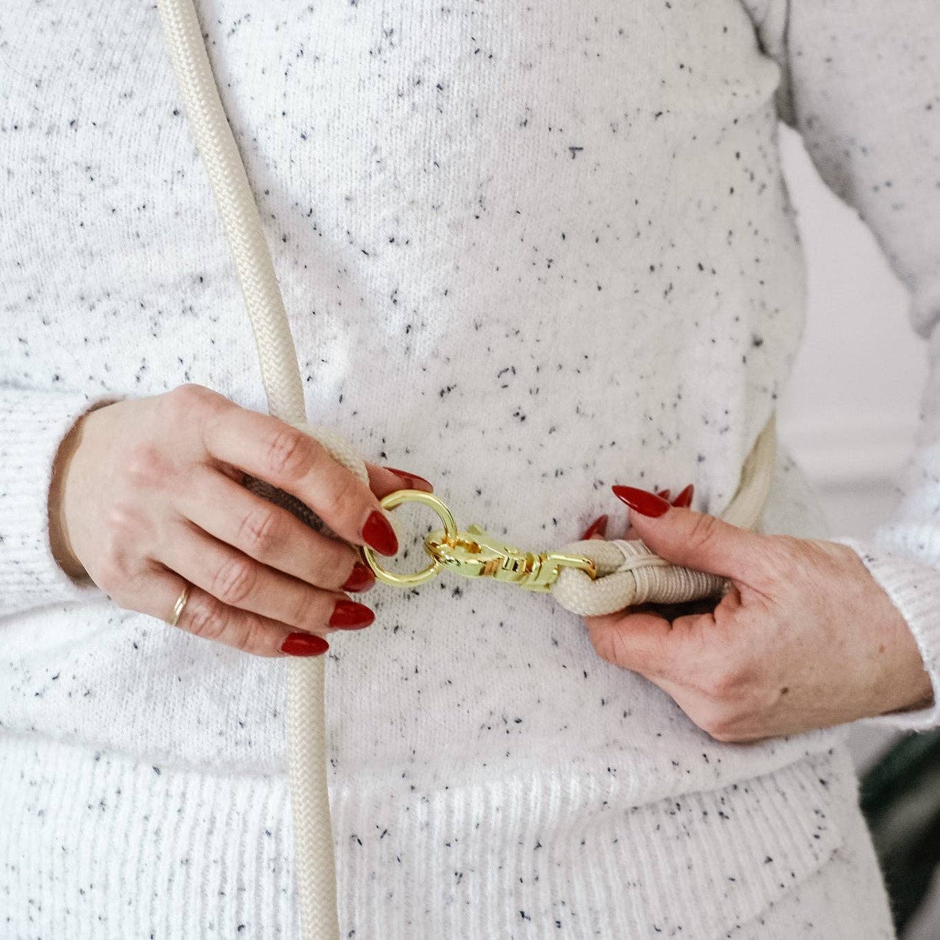 Cavology - Wholesale Pet Leash - Dog - Hands Free Braided Rope Leash - Vanilla Cream5