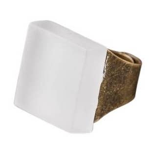 Off white clear glass ring for wholesale by JAG/ged Edge Jewelry