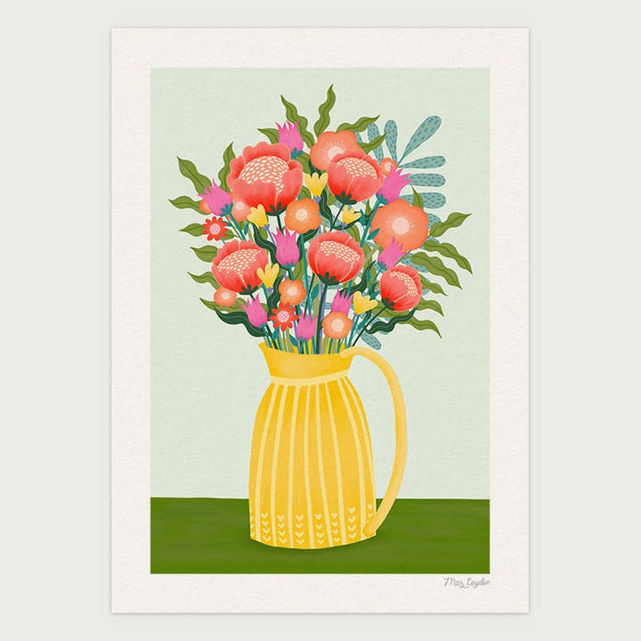 Flowers in a Vase 3 Art Print – Colourful Floral Wall Art for wholesale by Maz Leyden