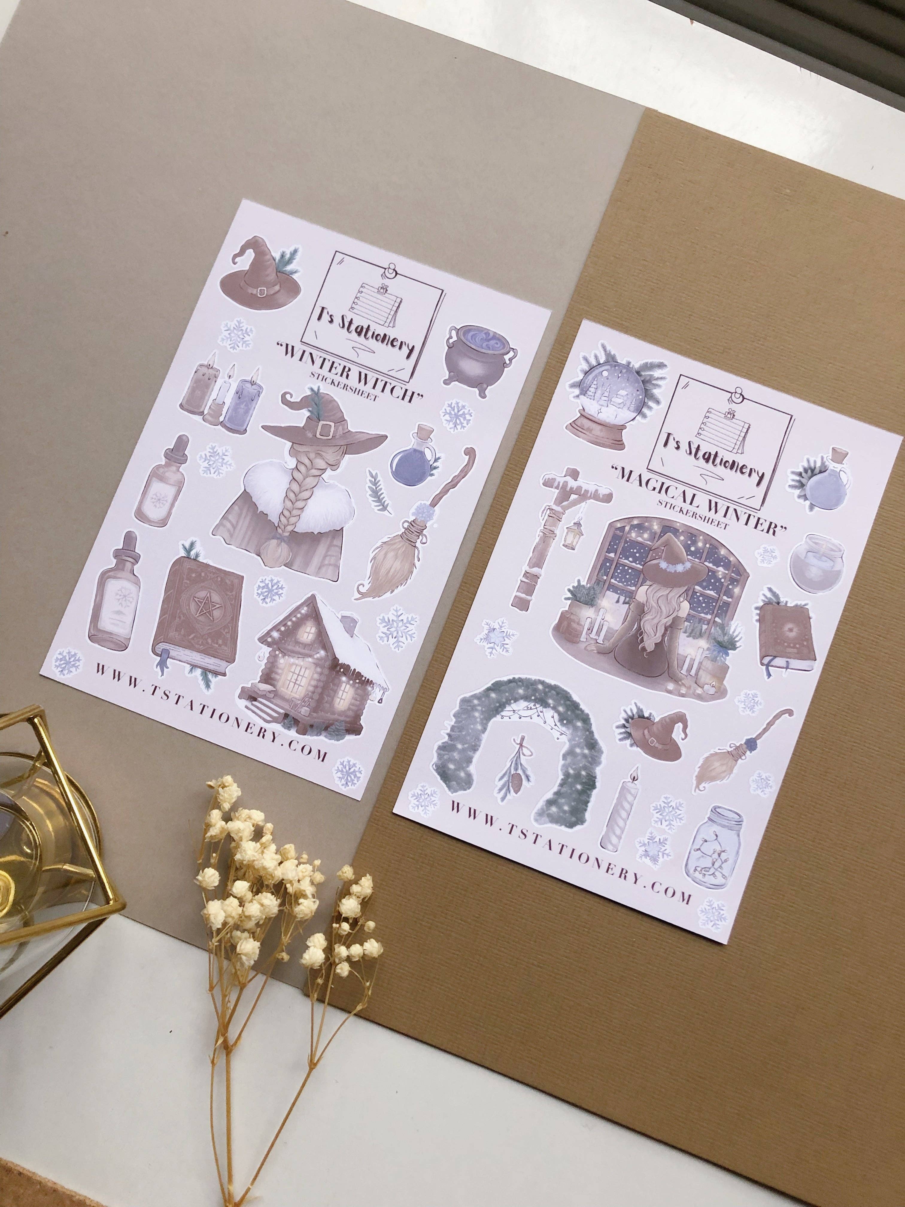 T's Stationery - Vente Autocollant - Lot de 10 autocollants « Forêt d'hiver »4