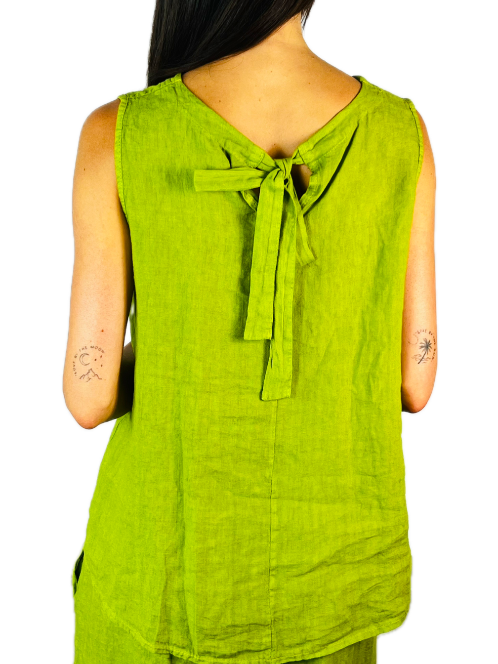 Linos y Textiles - Vendita all'ingrosso Camicetta - Donna - REF 15763 T-SHIRT CON MANICHE A SISA CON NASTRO IN 100% LINO12