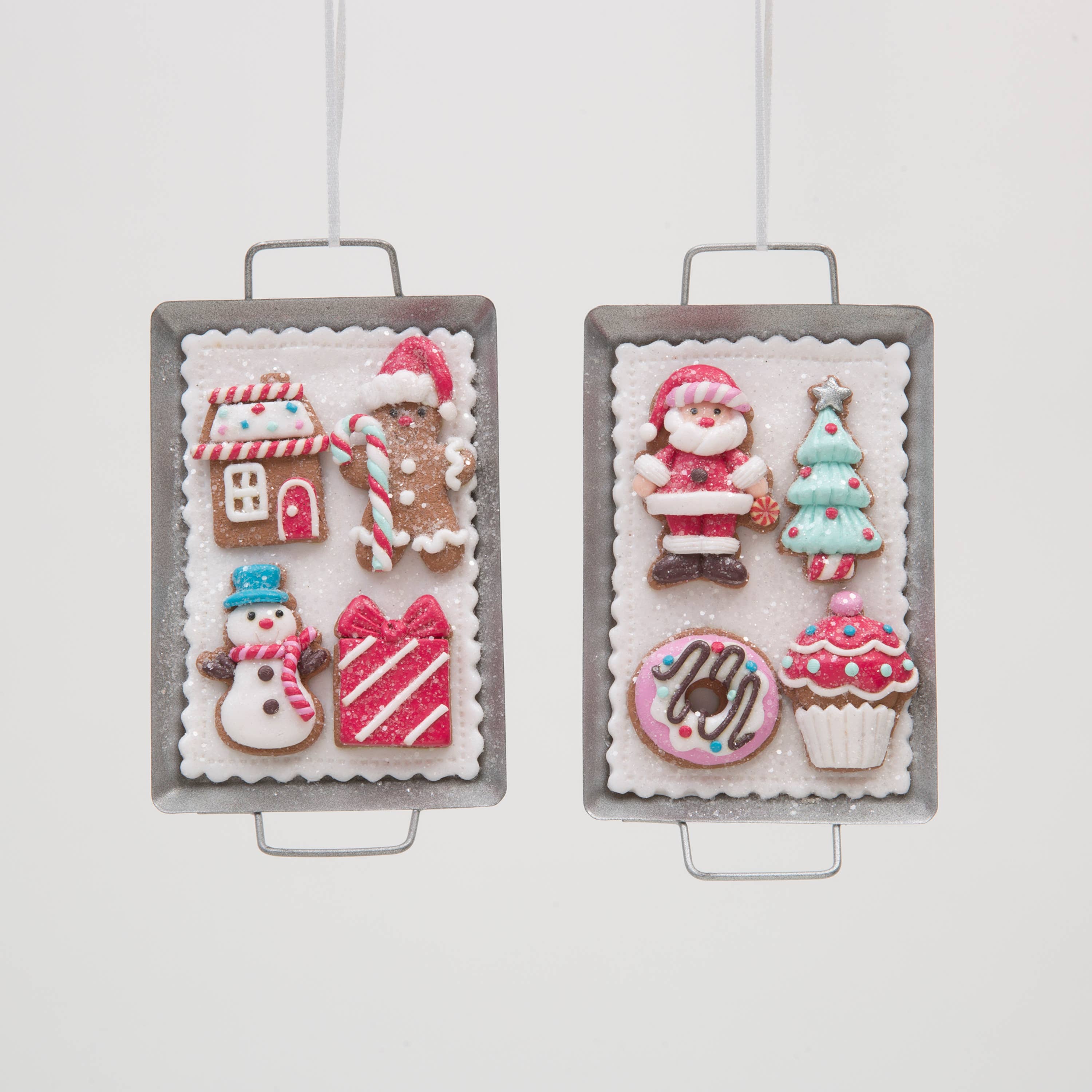 The Gerson Companies - Wholesale Christmas Decoration - Gerson Christmas 5"H Clay Dough Holiday Cookies on Metal Pan1