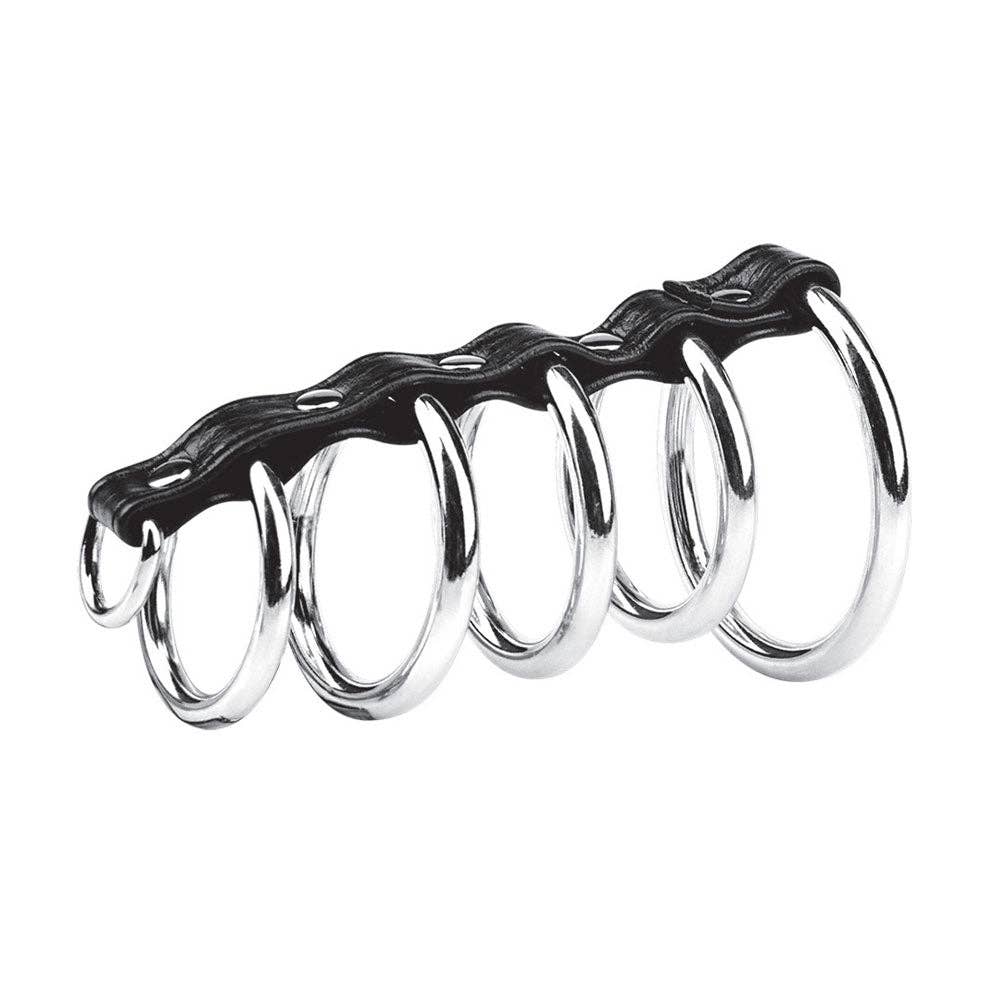 Lux Fetish Store - Wholesale Sex Toy - 5 Ring Metal Gates of Hell with Leash Lead0