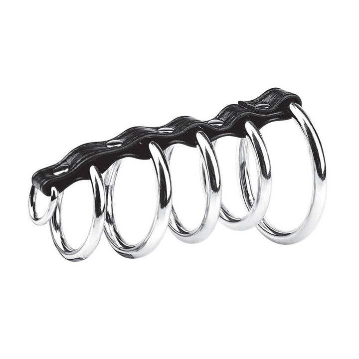 Lux Fetish Store - Wholesale Sex Toy - 5 Ring Metal Gates of Hell with Leash Lead