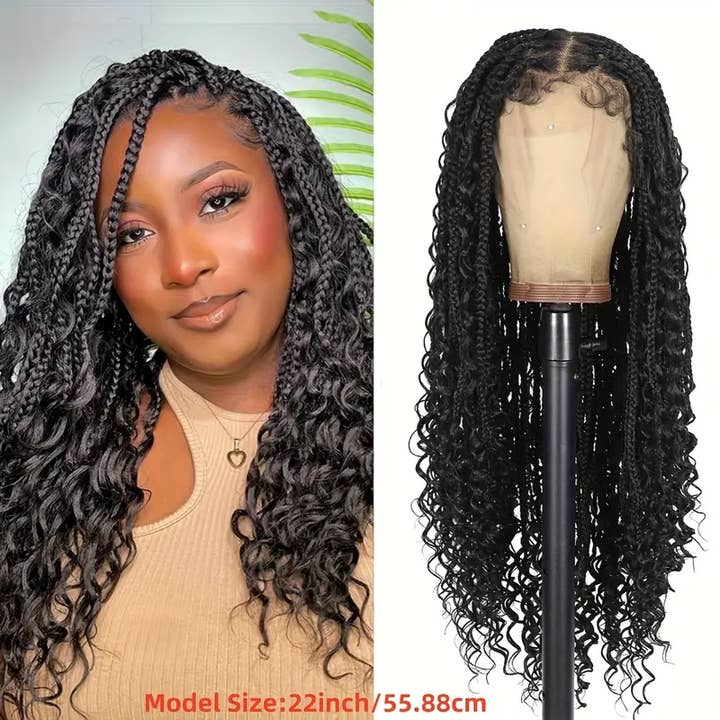 U-Got Beauty Hair & Supply Store - Wholesale Wig/Hair Piece - 22 Inch Boho Box Braid Knotless Goddess Locs Wig with Curly 5