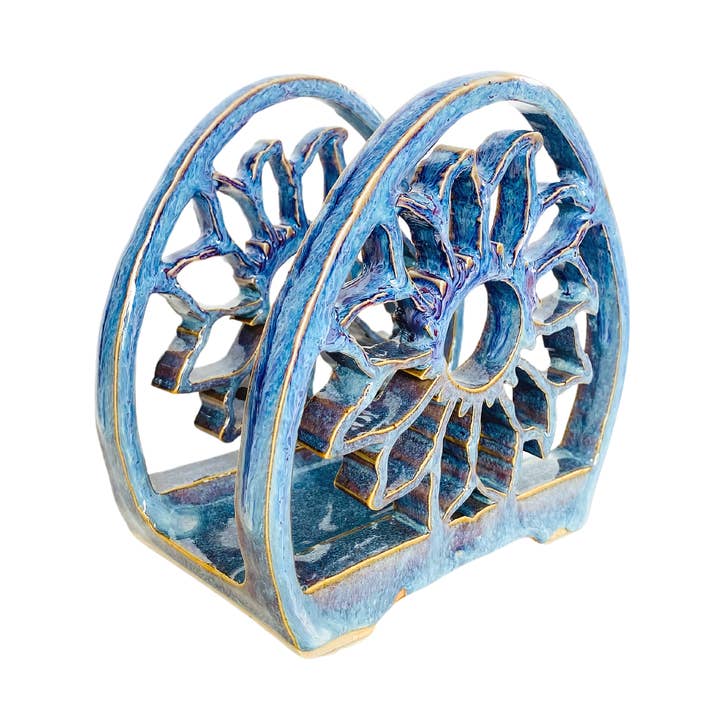 Sunflower Napkin Holder - Stoneware Pottery for wholesale by Bay Pottery