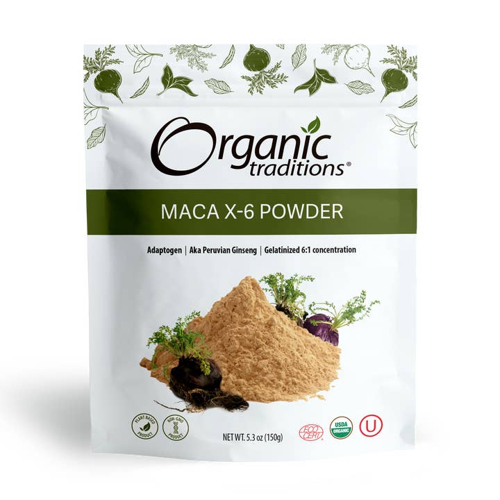 Maca X-6 Powder Black and Red-Purple for wholesale by Organic Traditions