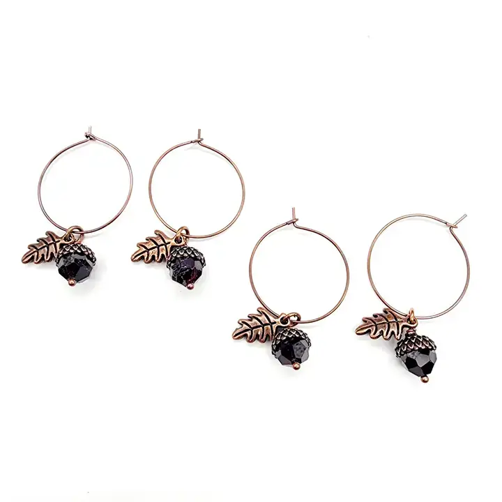 MergingMetals - Wholesale Dangle Earrings - Gemstone Acorn Earrings 10