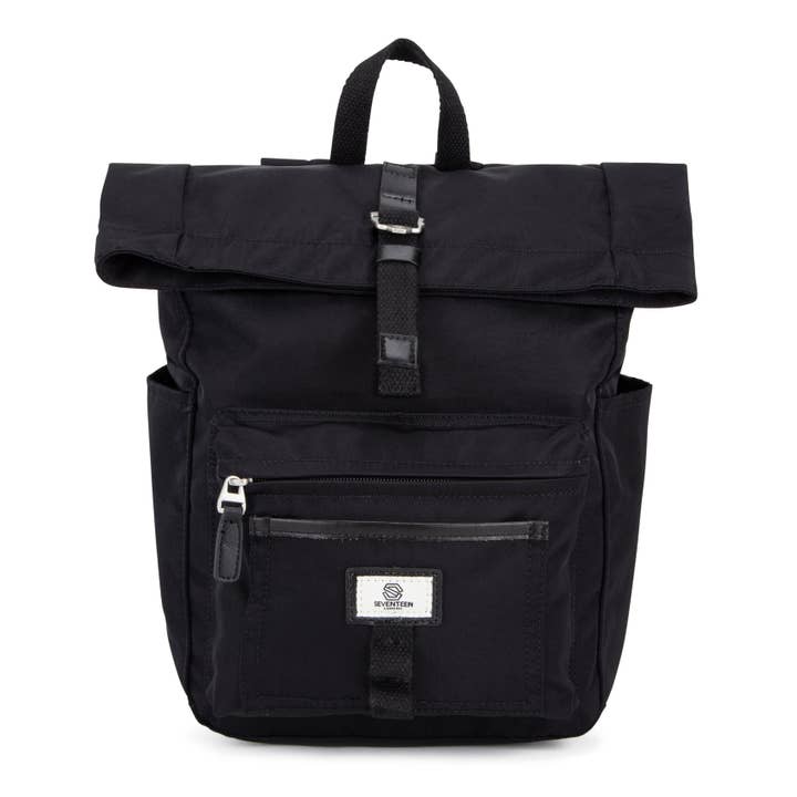 Canary Wharf Mini Backpack - Black with Black for wholesale by SEVENTEEN LONDON