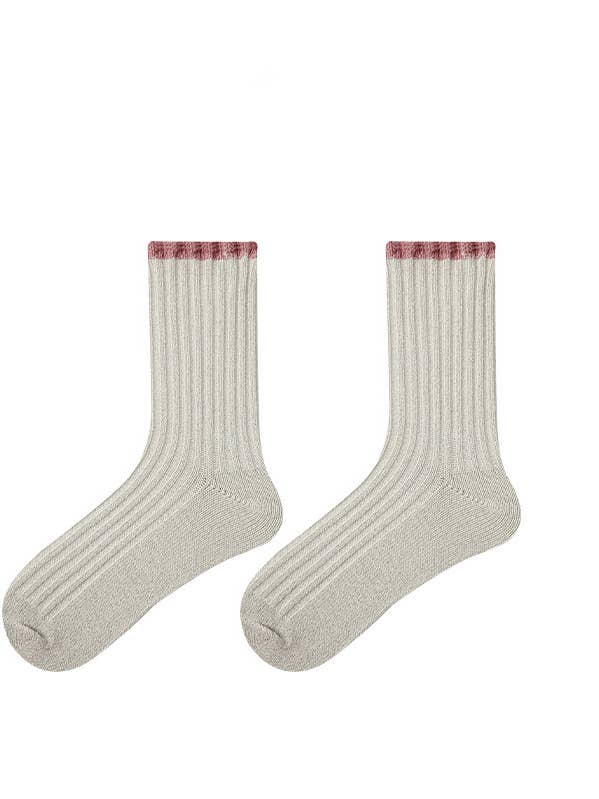 Meias Grossas de Malha com Fios Dourados e Prateados para Mulheres por atacado de Whisper Mint