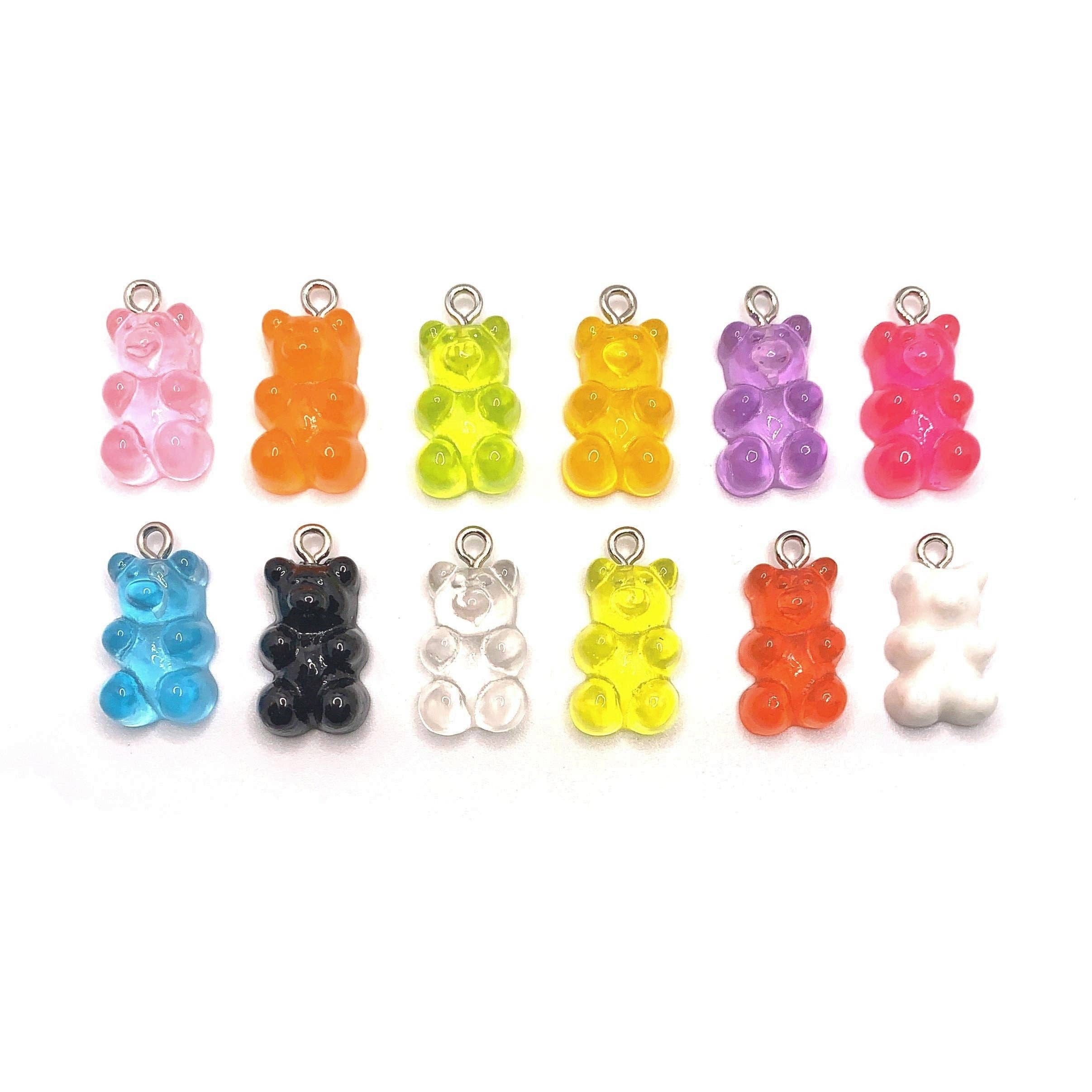 Guerrilla Charm - Wholesale Individual Charm/Pendant - Mix Color Gummy Bear Resin 3D Charms with eye screw, 20x12mm1