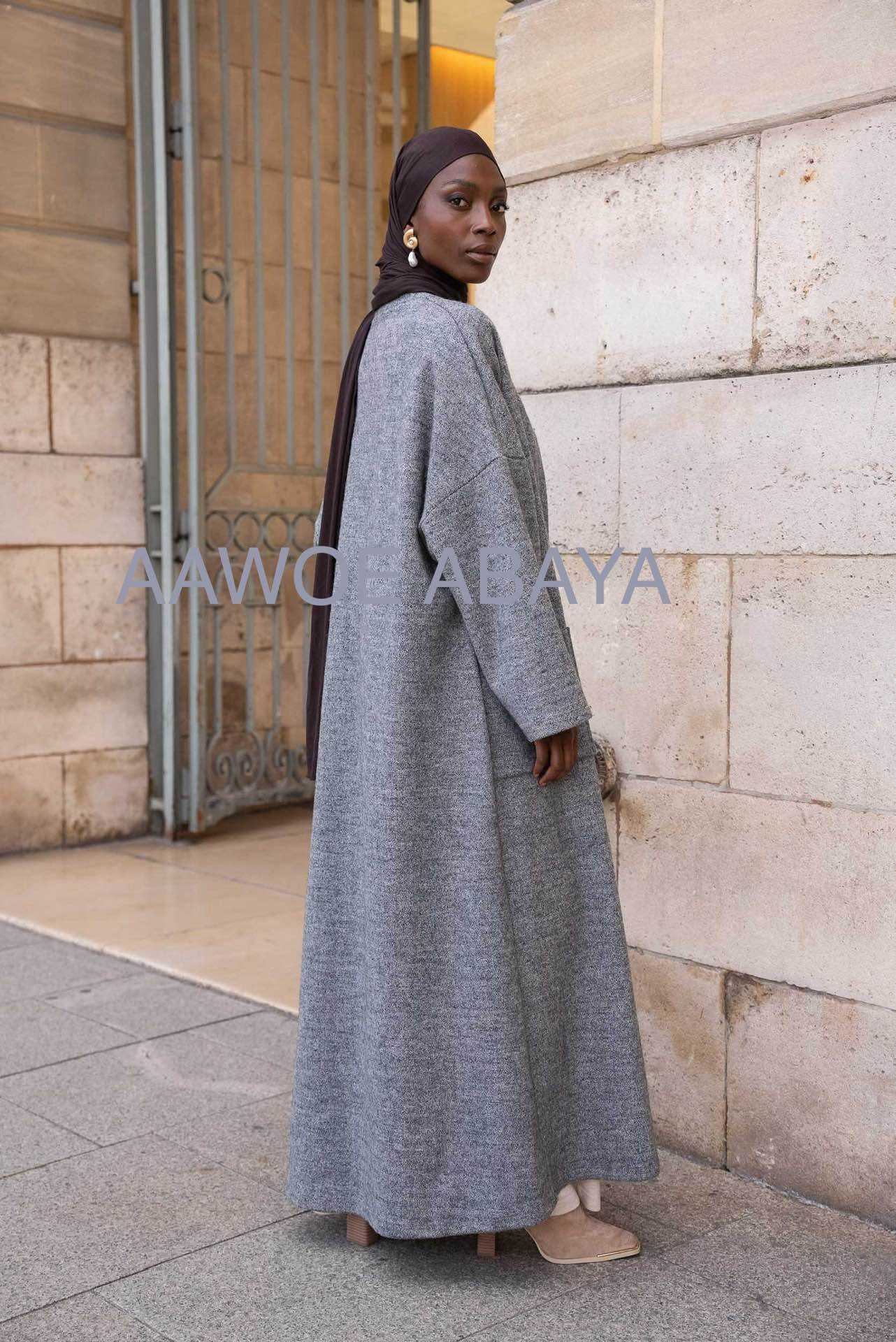 Aawoe Abaya – Casaco - Mulher por atacado – Casaco longo de inverno - comprimento 145 cm - 21608