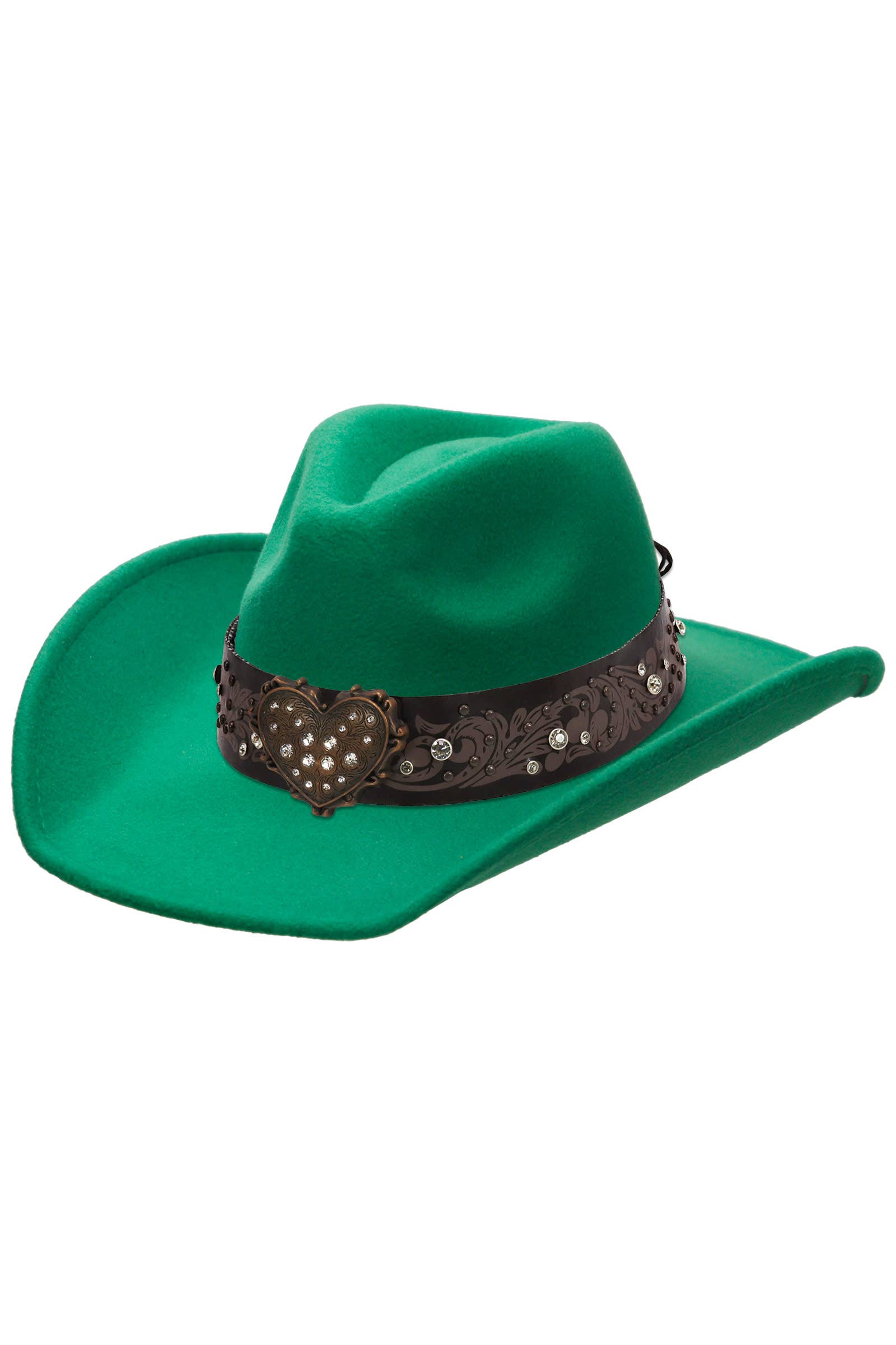 Cap Zone - Venta al por mayor Sombrero cowboy - Unisex - Sombrero vaquero de fieltro con cinturón de strass en forma de corazón10