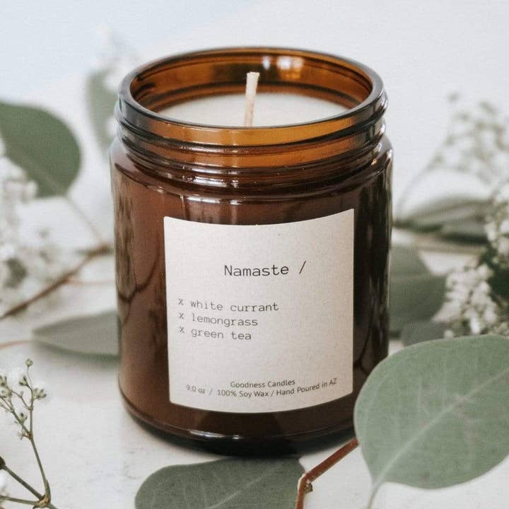 Namaste for wholesale by Goodness Candles