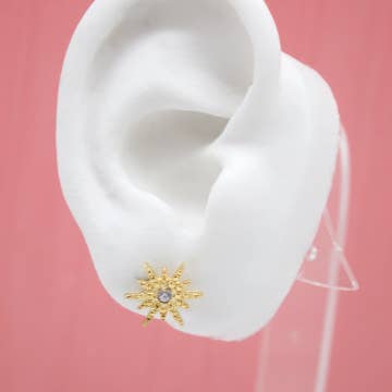 18K guld fyldt solen Stud Øreringe for engroshandel hos MIA Jewelry