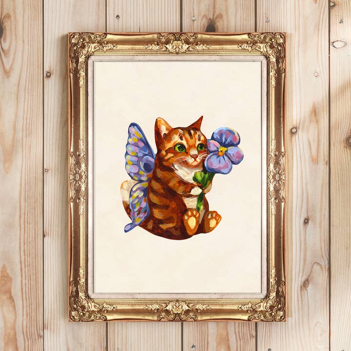 Doro Marcello - Wholesale Art Print - Fairy Cat Art Print | 5x7'' | Cute Whimsical Animal Wall Art2