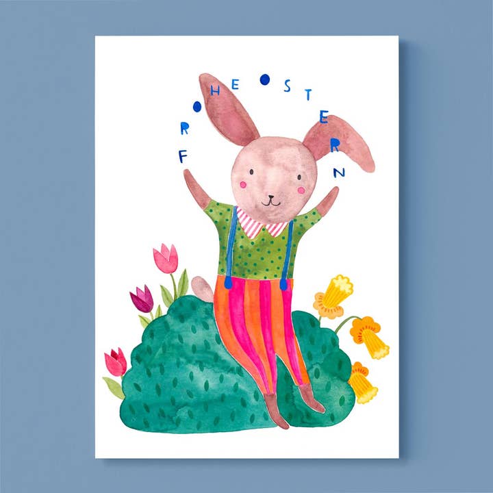 Postcard *Happy Easter* with Easter Bunny (PU=10) for wholesale by Frau Ottilie