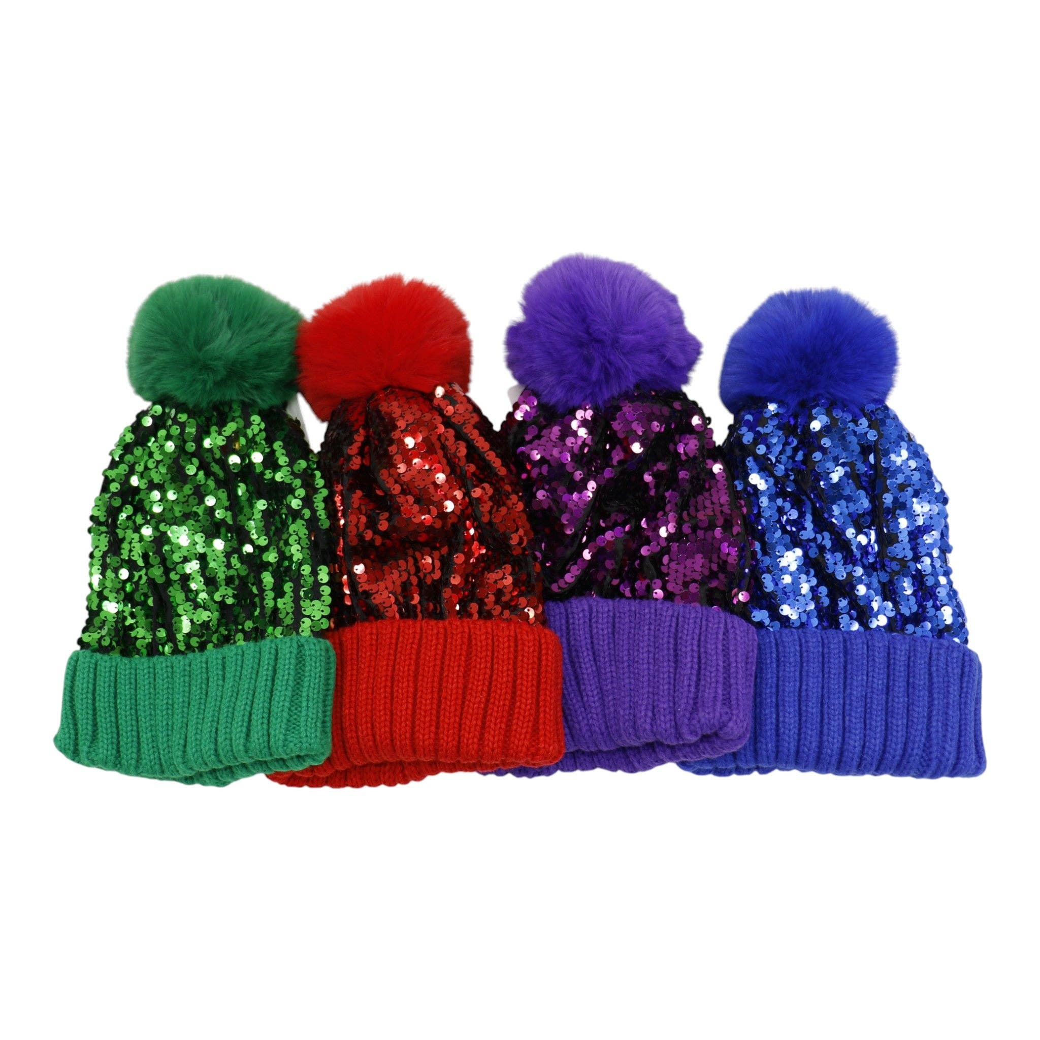 TAPA fashion – wholesale Mössa - Dam – Pom Pom Paljettmössa HA3715-1 (3ST)36