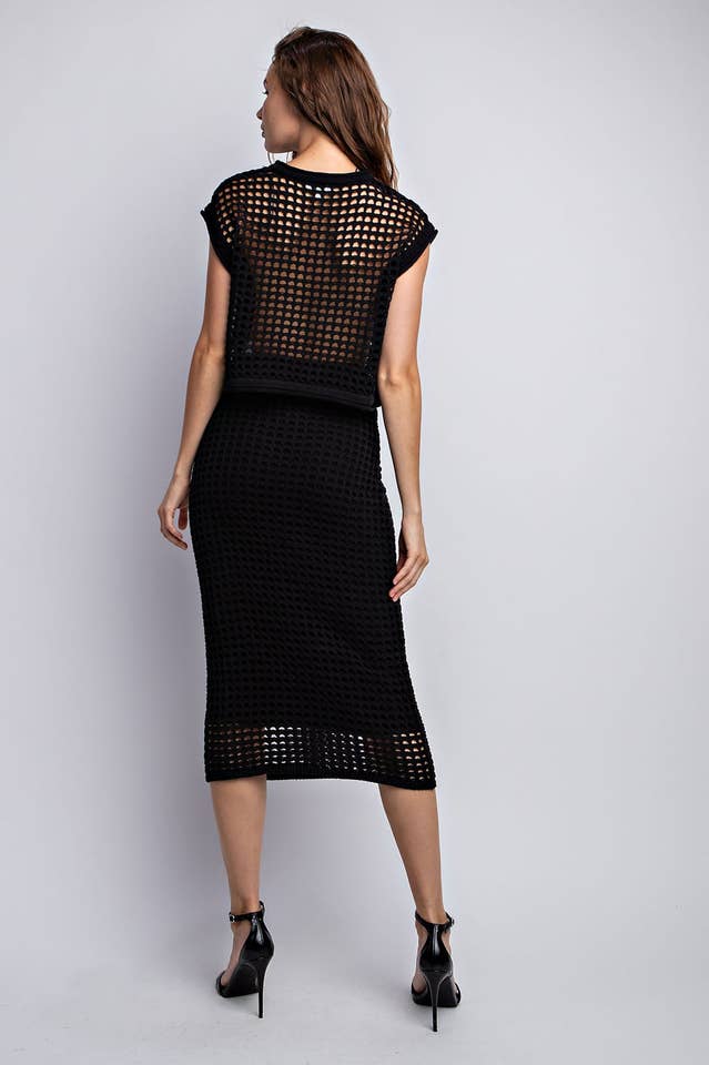 Edit by Nine - Wholesale Top & Skirt Set - Women's - Ts2343 Sleeveless Weaved Knitted Top3