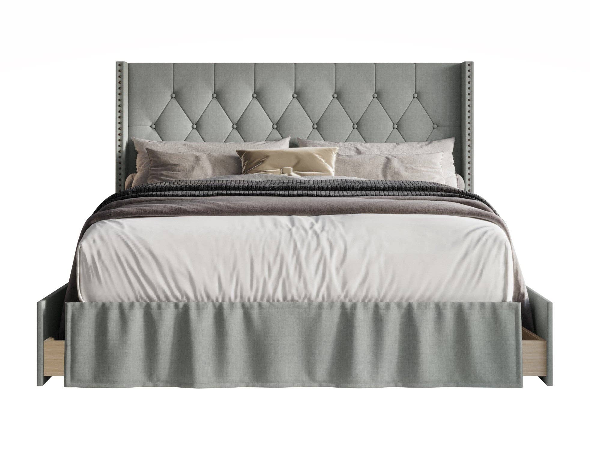 Home Design - Wholesale Bed - Home Design Andrea Upholstered Storage Panel Bed Frame11