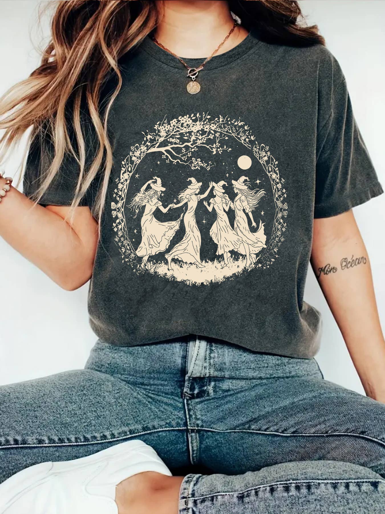 HIDDENBRAND - Wholesale T-Shirt - Women's - Fairy Witchy Vibes Graphic Halloween Tee3