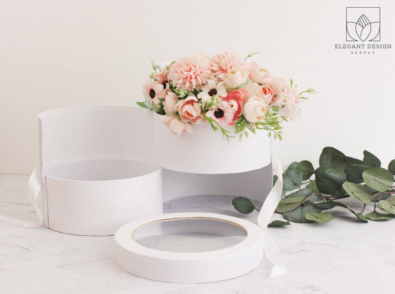 Elegant Design Supply – Caixa de presente por atacado – Floreira Redonda Duas Camadas com Tampa Transparente22
