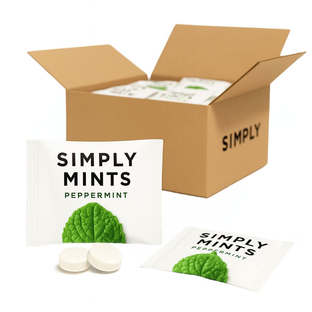 Simply Gum - Wholesale Mints - Peppermint Individually Wrapped Mints – 500 CT Master Case2
