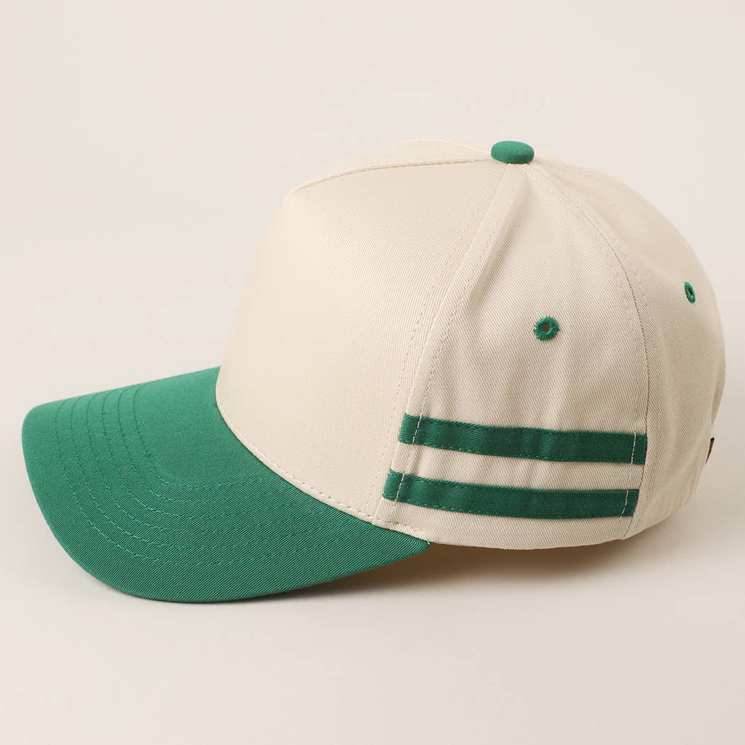 Fashion City - Wholesale Trucker Hat - Unisex - Two Tone Canvas Cotton Two Stripes Trucker Hat 6