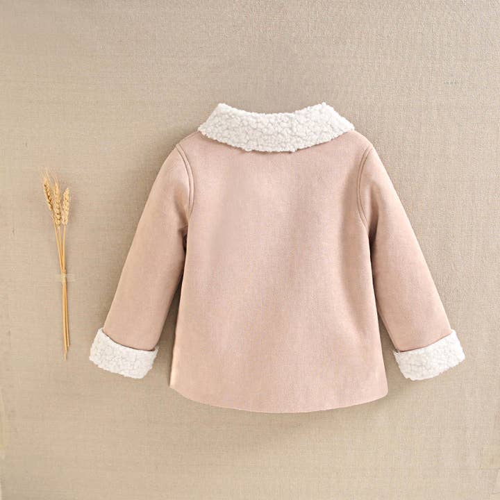 Dadati - Wholesale Jacket - Kids - Girls' jacket in light makeup color with sheep lining2