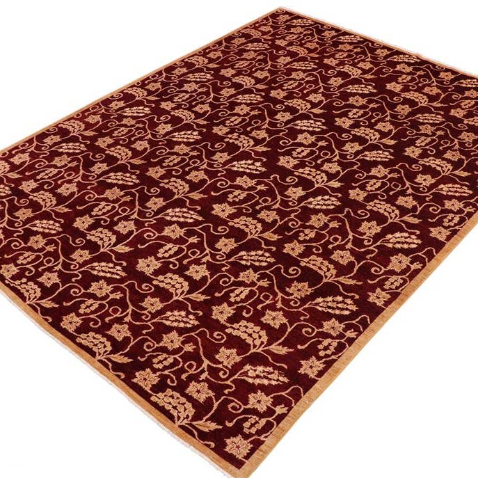 Tapis en laine Shabby Chic Ziegler Troy rouge vin/marron clair - 8'10'' x 11'9'' pour la vente par Arshs Fine Rugs