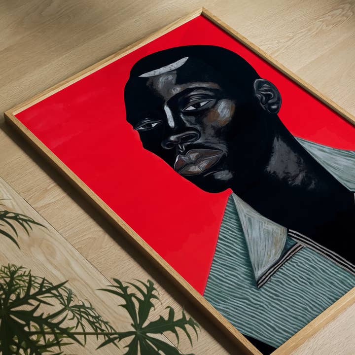 The Phoenix Palms - Wholesale Art Print - "Remy" Modern Portrait Art Print - Bold Red - Premium Paper6