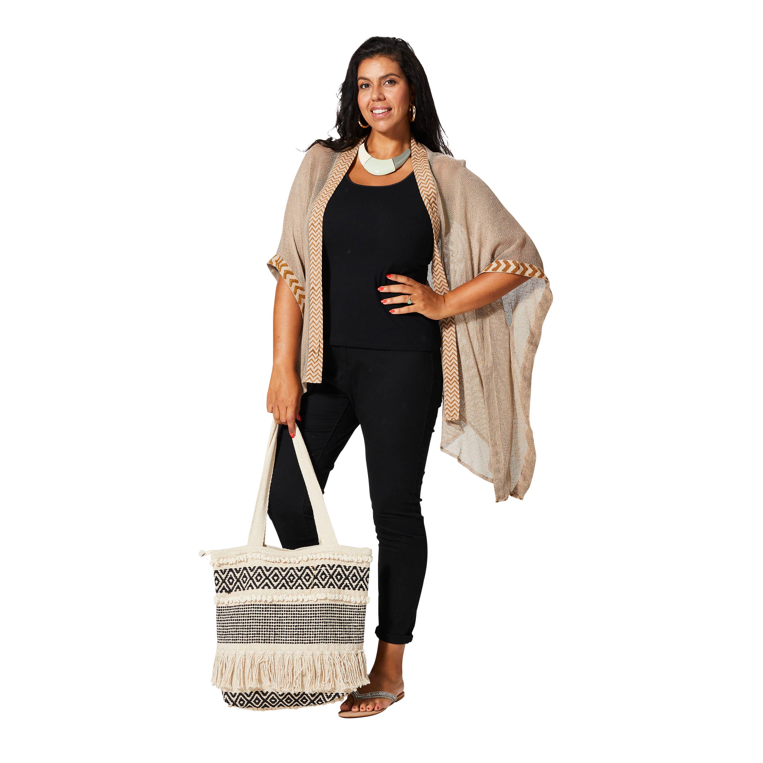 La Mano Boho - Wholesale Kimono - Women's - KIMONO SUMMER MID-LONG 3/4 SLEEVES MBK5002E2