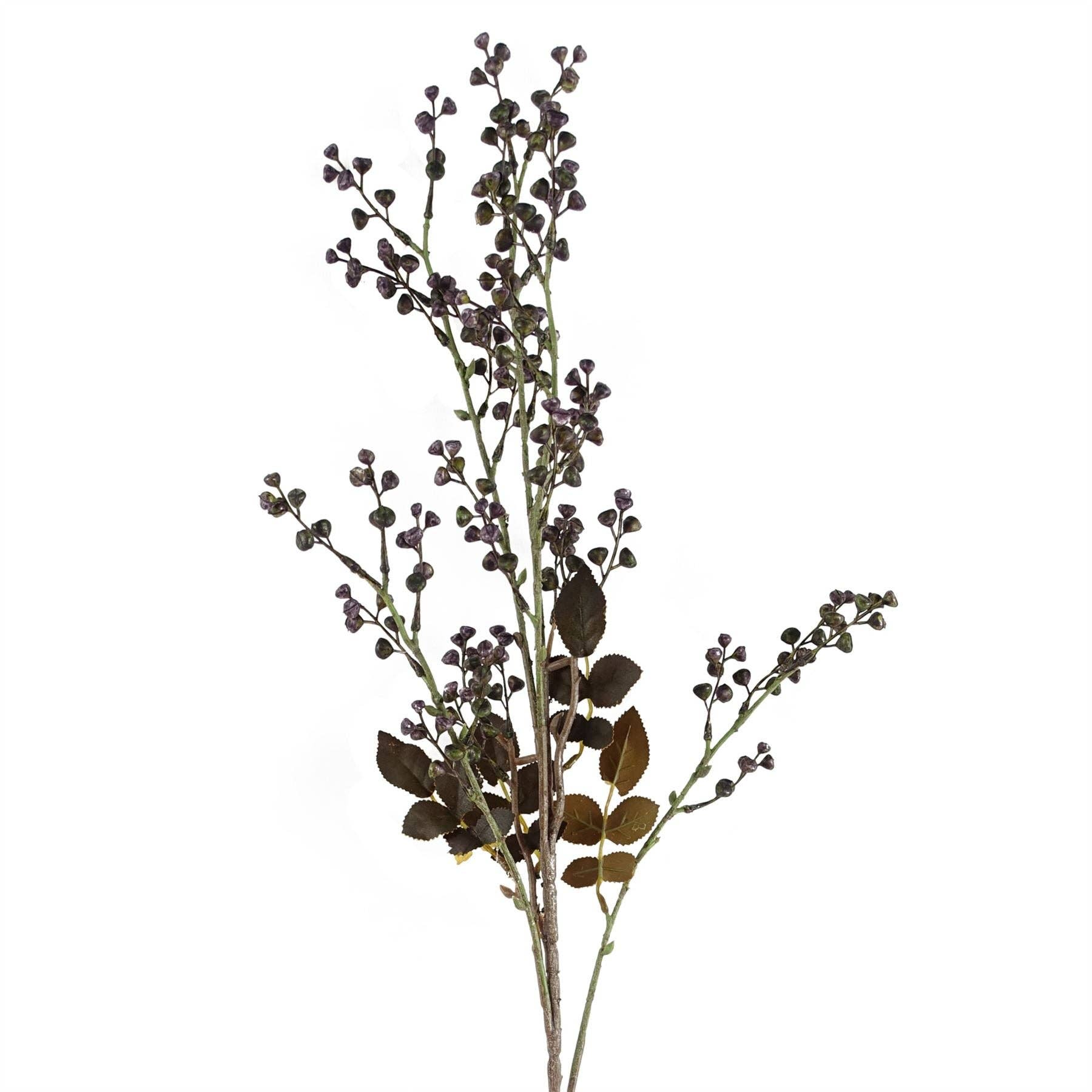 Leaf Design UK LTD – wholesale Artificial flowers – Pack 6x Artificial Foliage Dark Berry Stem 85cm3