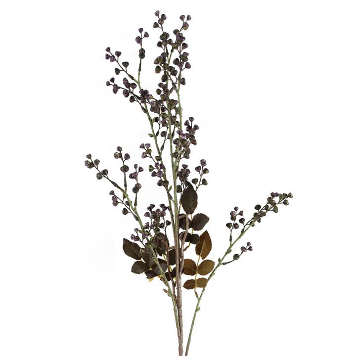 Leaf Design UK LTD โ wholesale Artificial flowers โ Pack 6x Artificial Foliage Dark Berry Stem 85cm3
