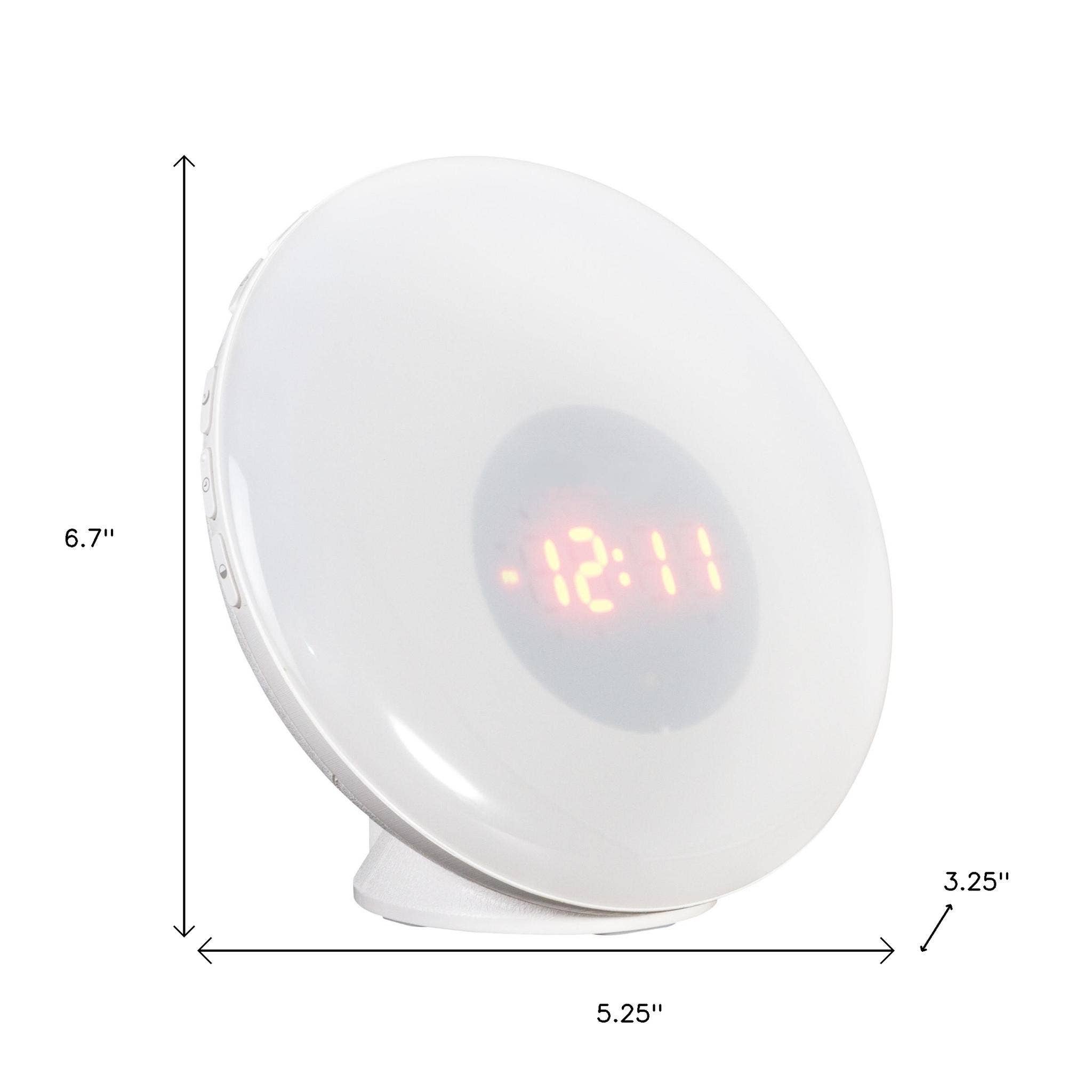 HomeRoots - Vente Lampes d'appoint/de bureau - Lampe de bureau LED ronde blanche de 7" avec USB2