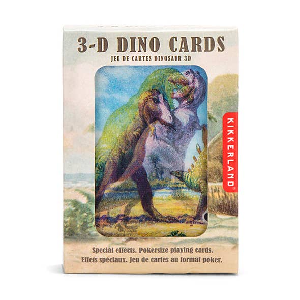 3-D Dinosaur Playing Cards for wholesale by Kikkerland Design Inc