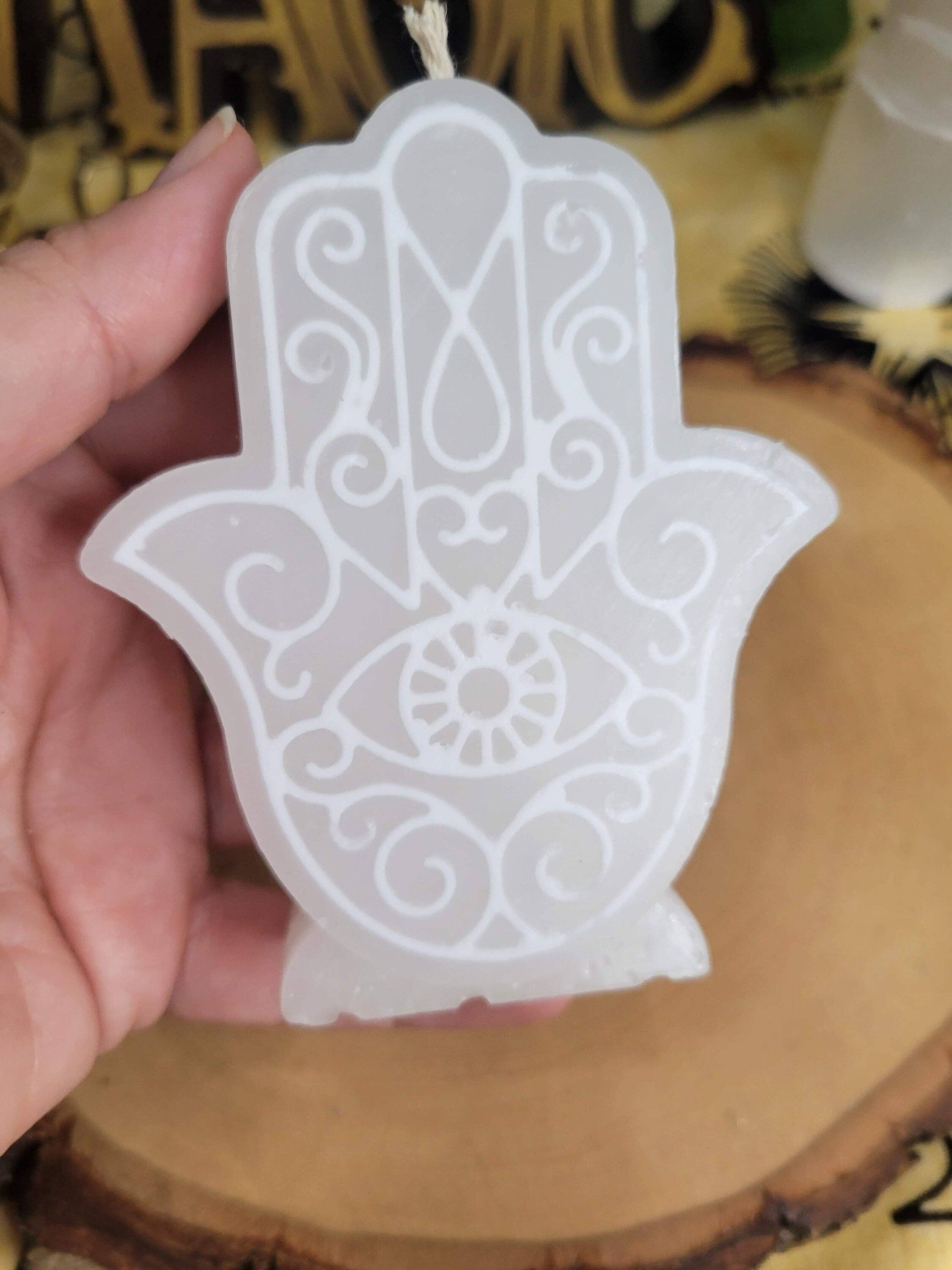 My Magic Place Shop - Wholesale Pillar Candle - White Hamsa Candle, Hamsa Decor Candle,  Figurine Candle Evil Eye Protection Candle Spell Candle2