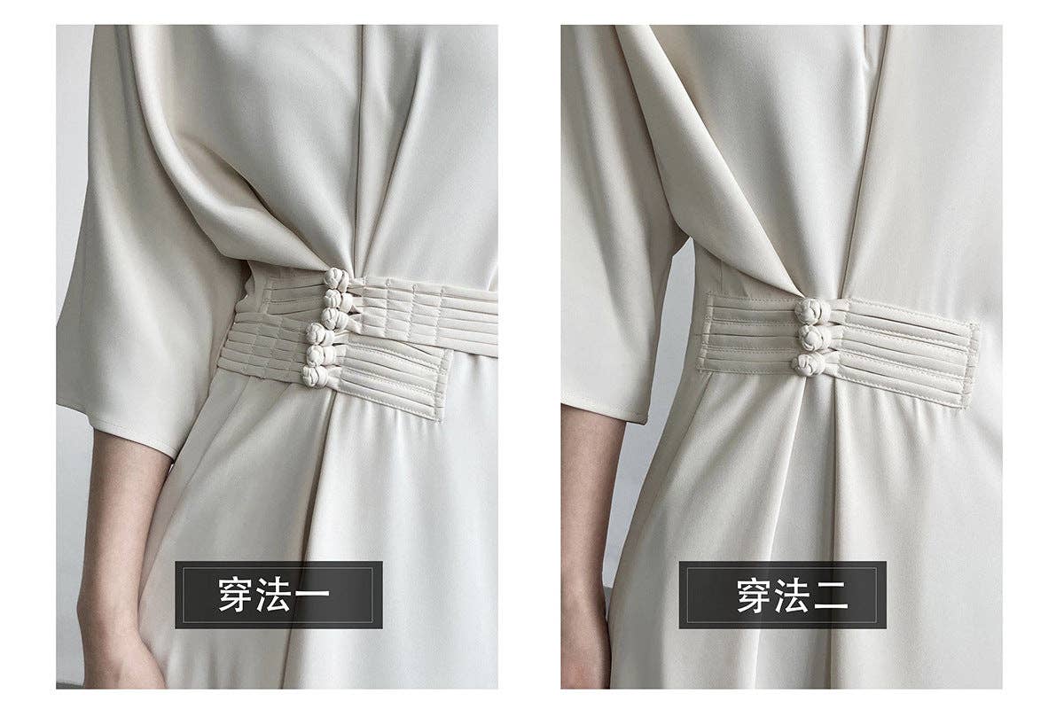 Marayn - Vente Robe – femme - 2025 NOUVELLE Robe Noeud Élégante Moderne Chic Touche Chinoise14