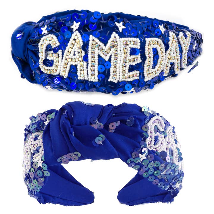 SP Sophia Collection - Wholesale Fashion Headband - Women's - Game Day Top Knotted Jeweled Beaded Headband