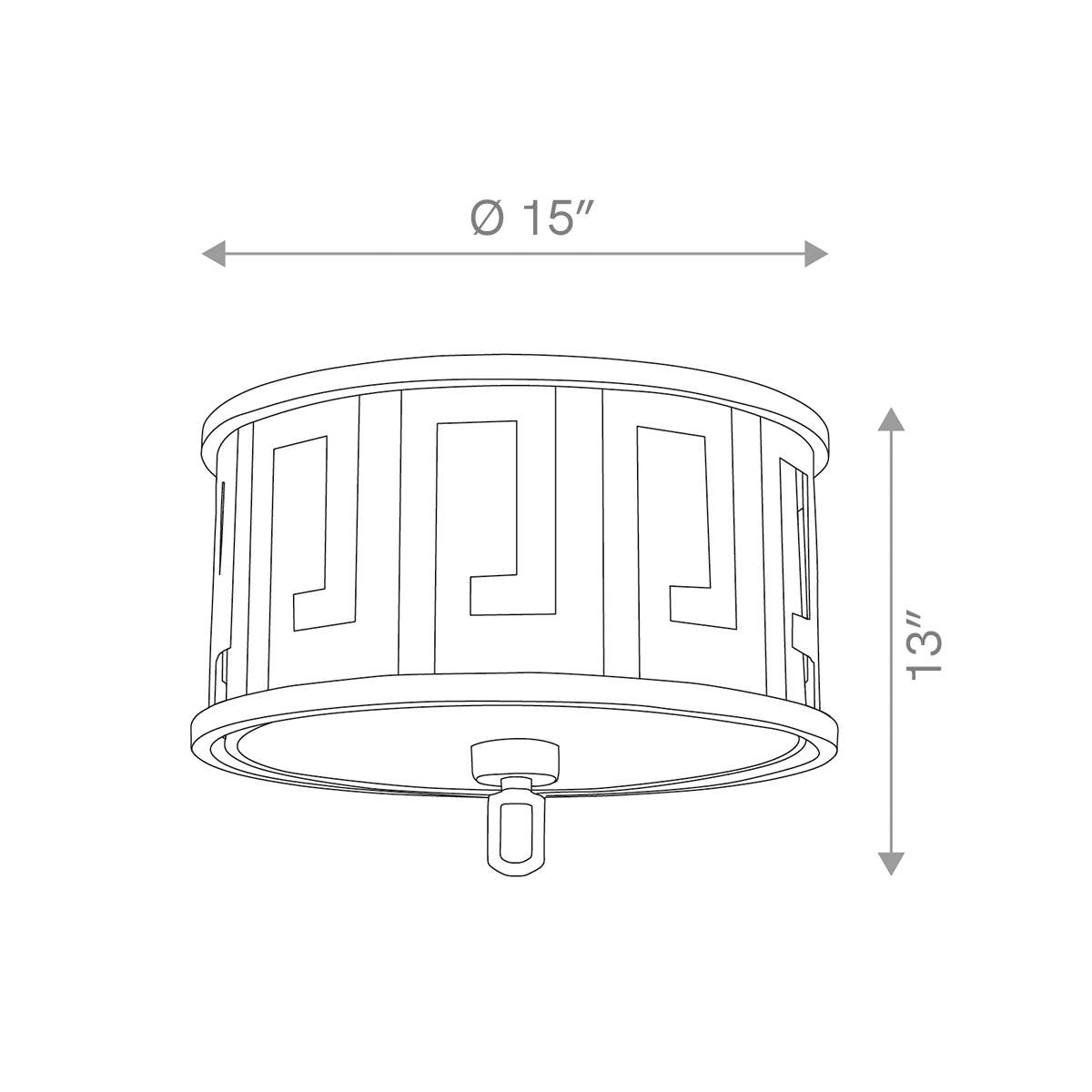 Lucas McKearn - Wholesale Chandelier/Hanging Light - Lemuria 2 Light Flush Mount in Distressed Gold2