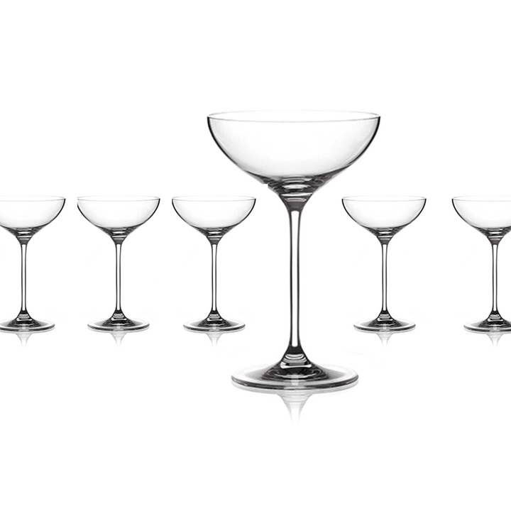 Diamante Champagne Cocktail Saucers Coupes - Set Of 6 for wholesale by DIAMANTE
