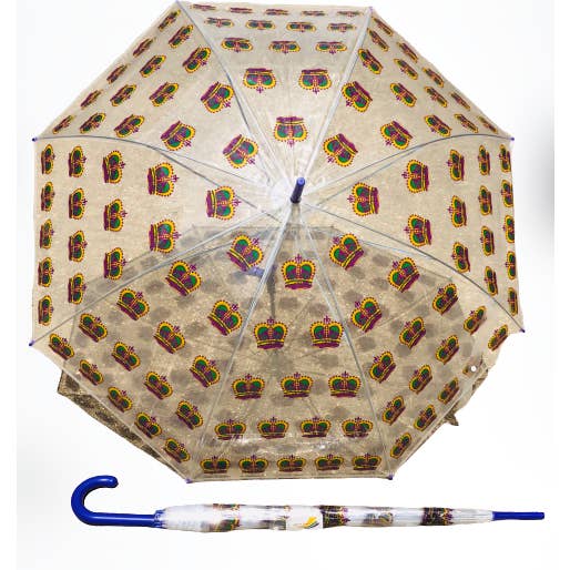 Mardi Gras Creations - Wholesale Umbrella – Women's - Clear Golf Umbrella With Crowns1
