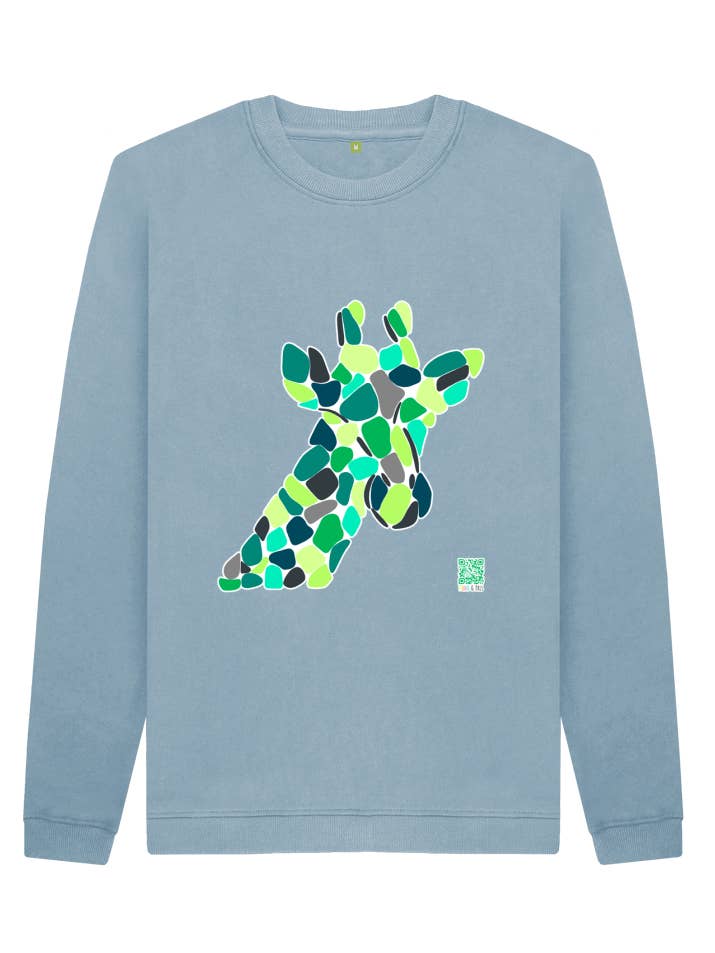 Groen sweatshirt met giraf voor kinderen voor wholesale door Dodo & Pals