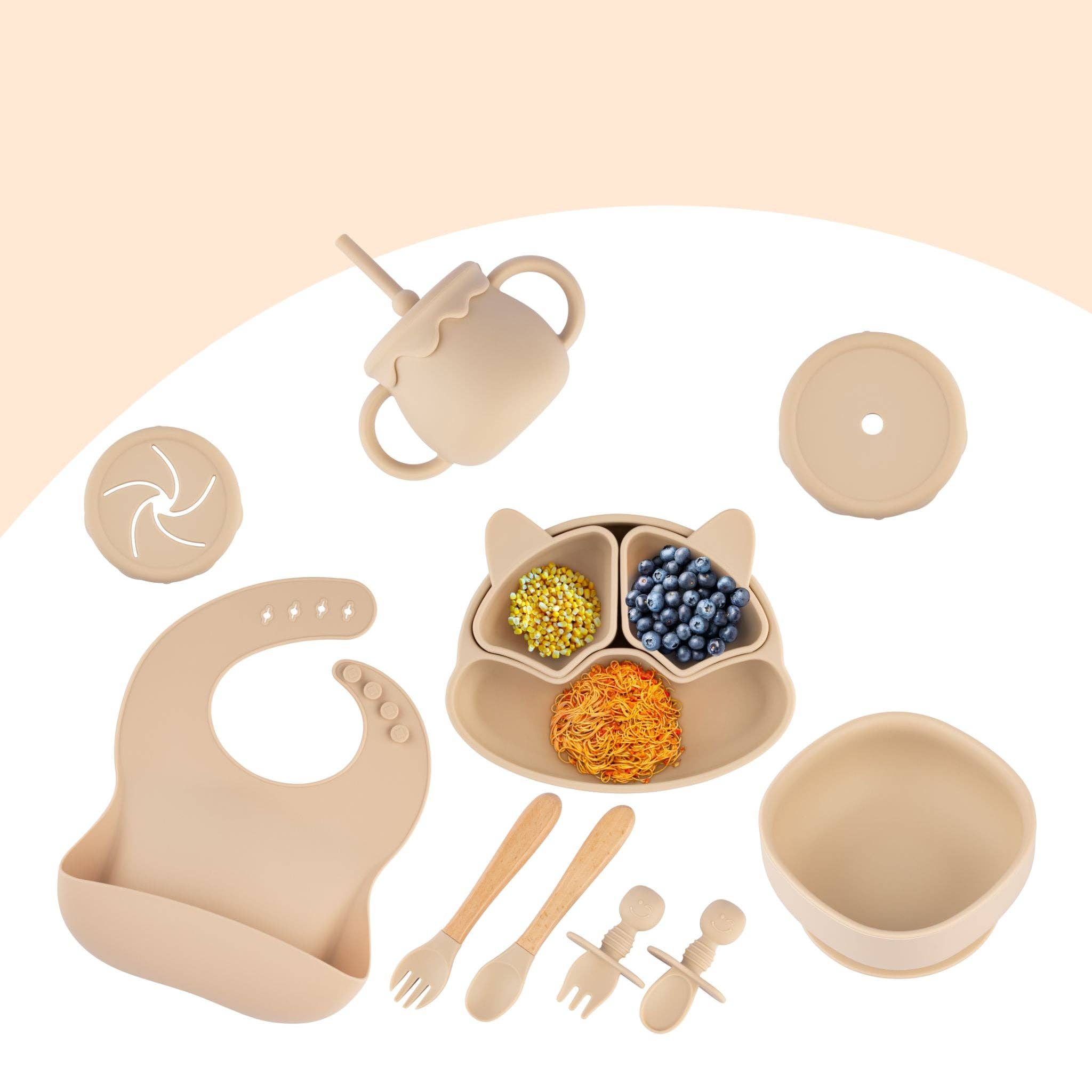 Zoe Sage – wholesale Feeding set – Baby – Silicone Baby Feeding Set 11pc Bundle  | Chino7