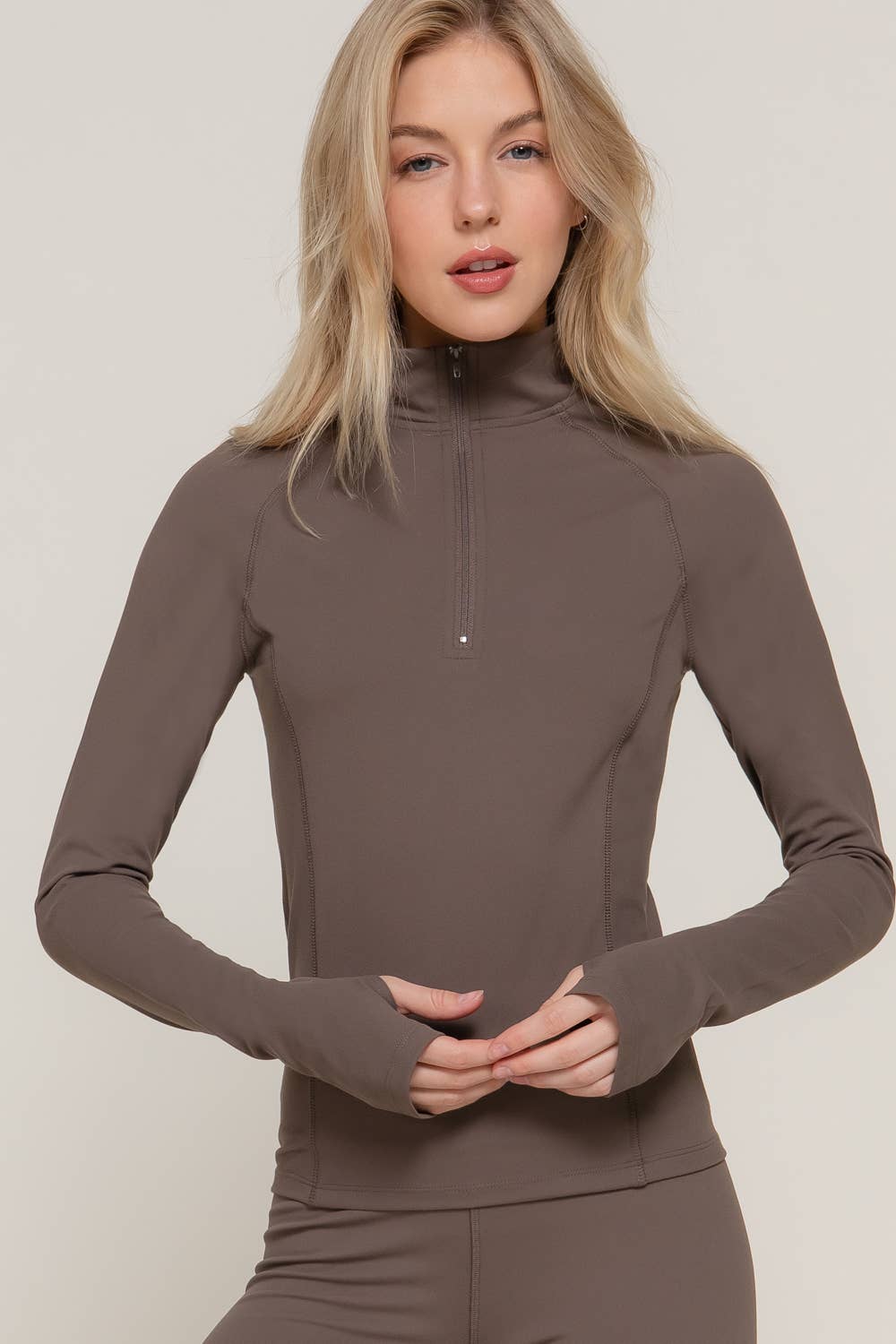 Active Basic | Active USA - Wholesale Athletic Top - Women's - Long Sleeve Quarter Zip Workout Top20